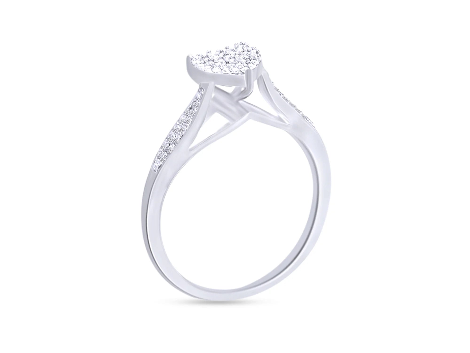 14K Gold Over Sterling Silver Diamond Heart Wedding Ring P82577