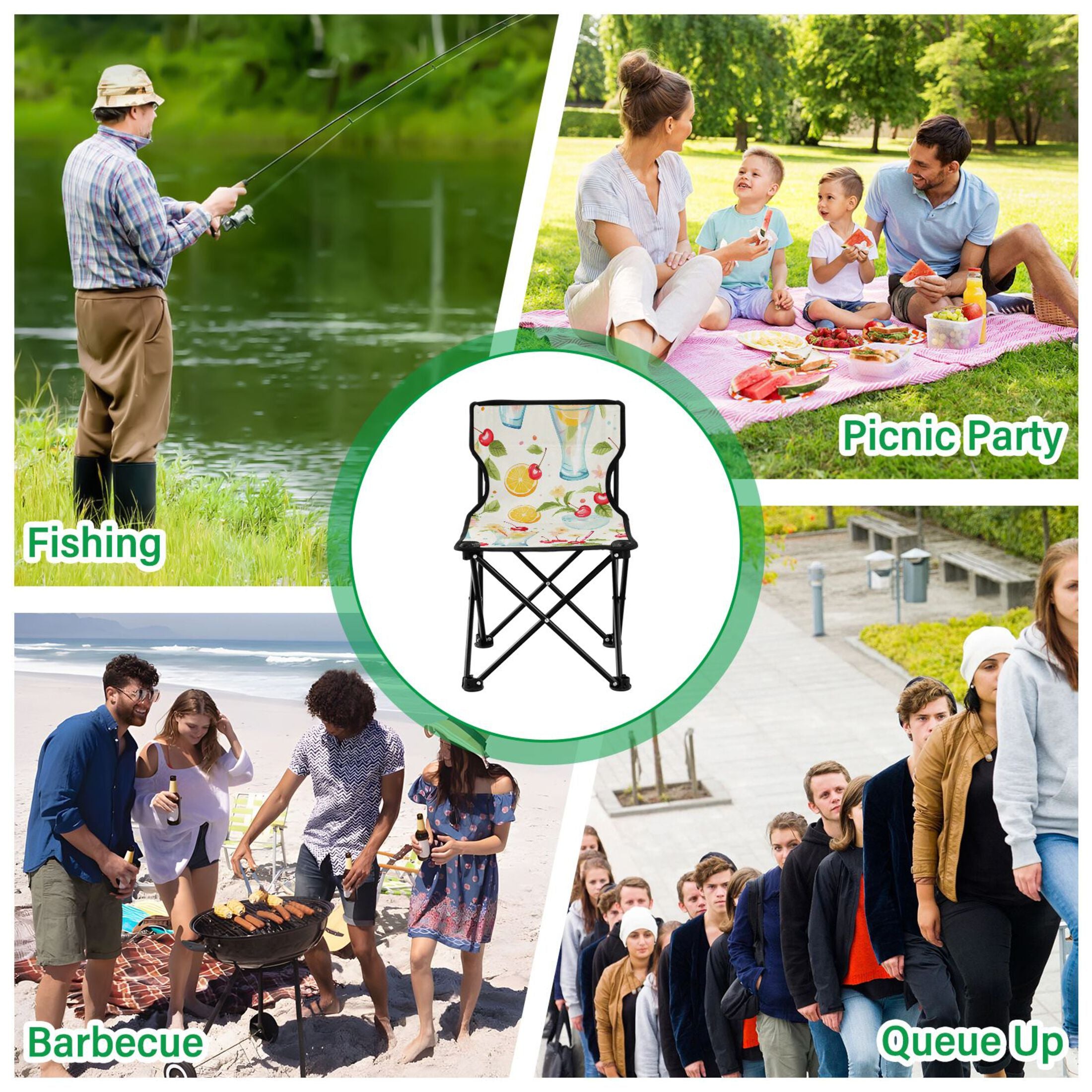 Portable Camping Folding Chair with Carry Bag M728
