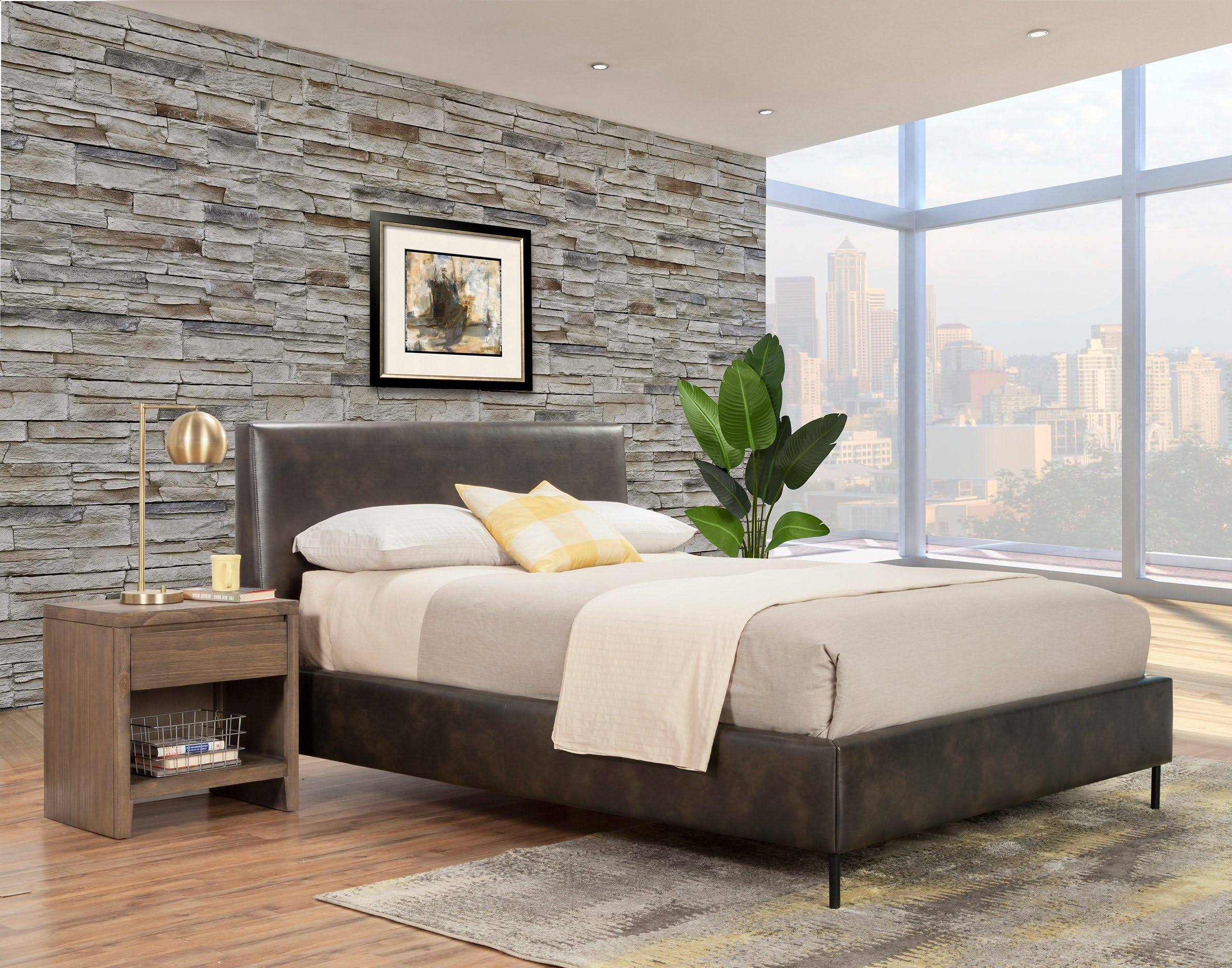 Gray California King Bed V911884