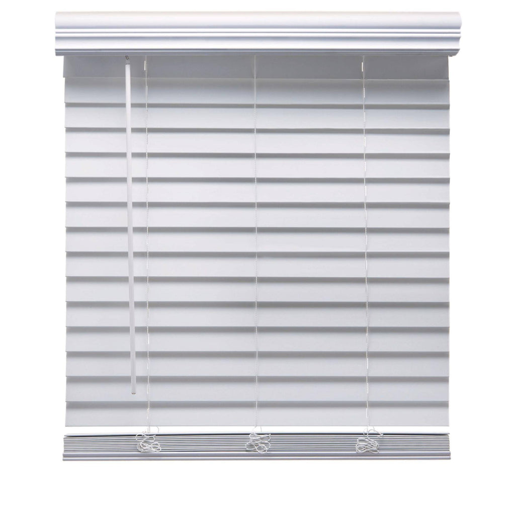 White 68.5 W x 60 H Faux Wood Blinds T1219