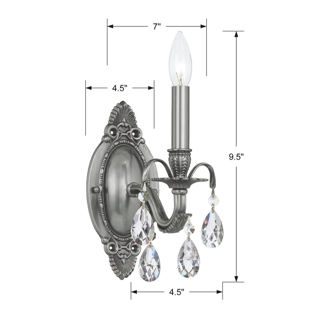 Spectra Crystal Pewter Sconce H871
