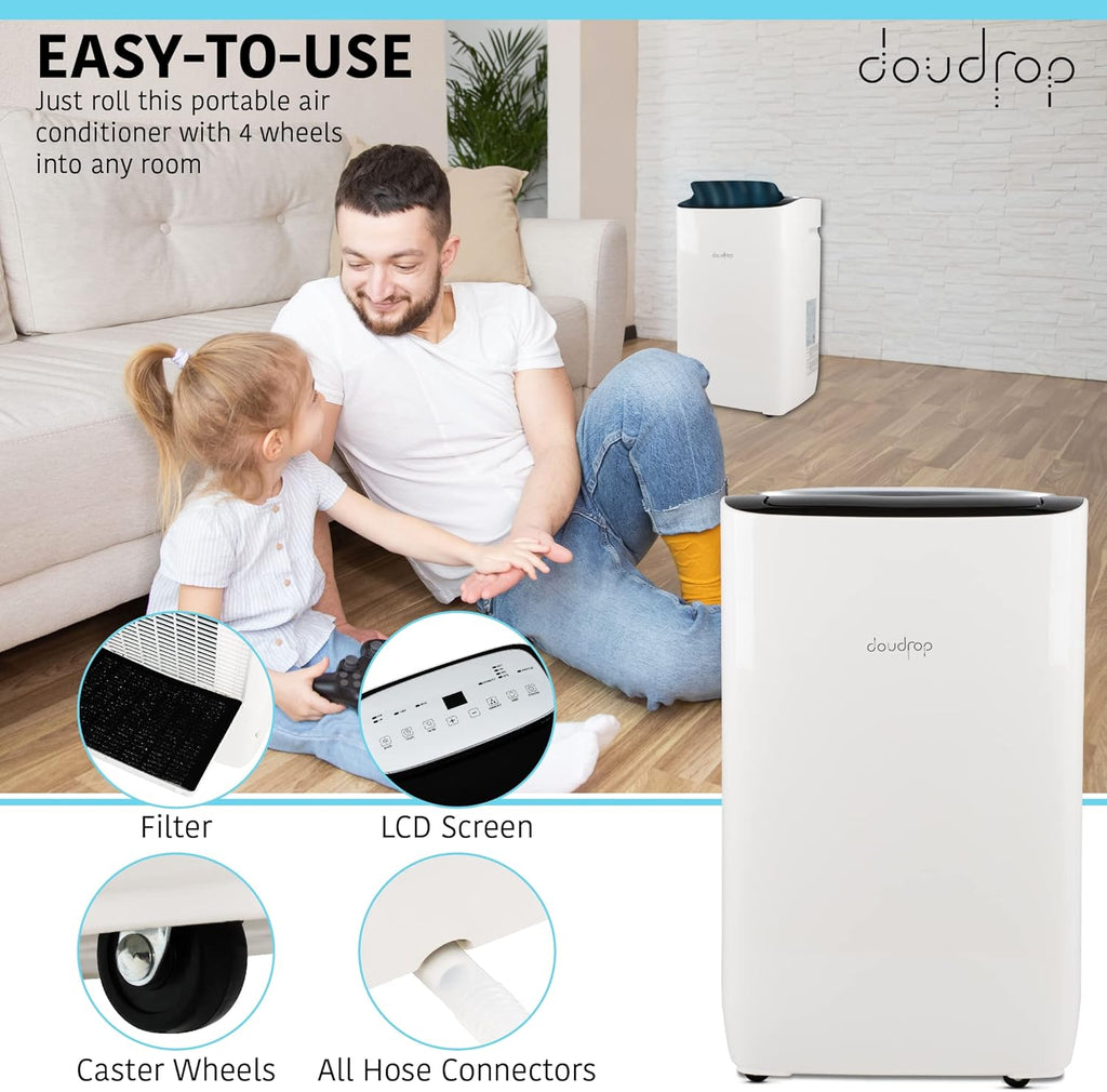 12000 BTU Portable Air Conditioner with Activated Carbon Filter and Remote Control C900001