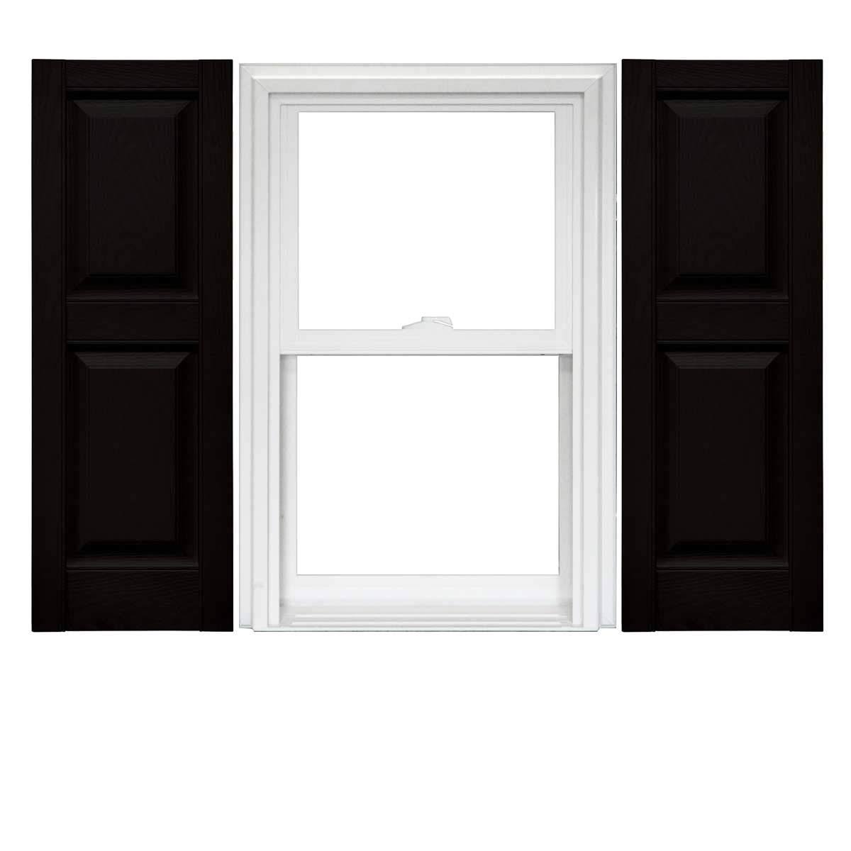 Raised Panel Vinyl Shutters (1 Pair) 14.75 x 71 Black Q966