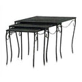 Textured Black Metal Side Table W16367
