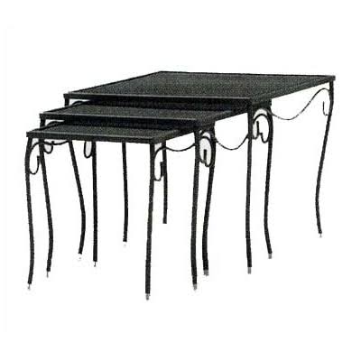 Textured Black Metal Side Table W16367