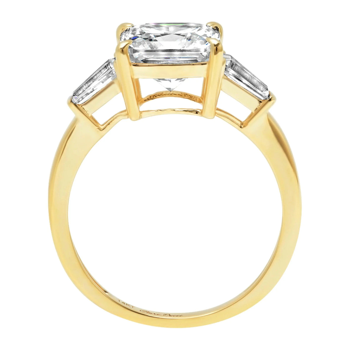 18K Yellow Gold Three-Stone Diamond Engagement Ring V719
