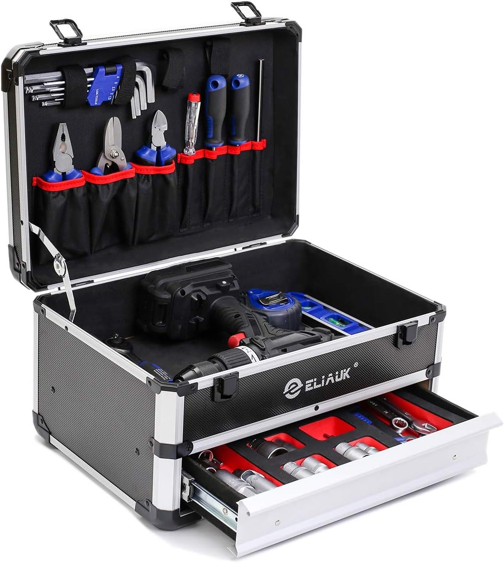Portable Aluminum Tool Box with Drawer, Pack of 2 E532464