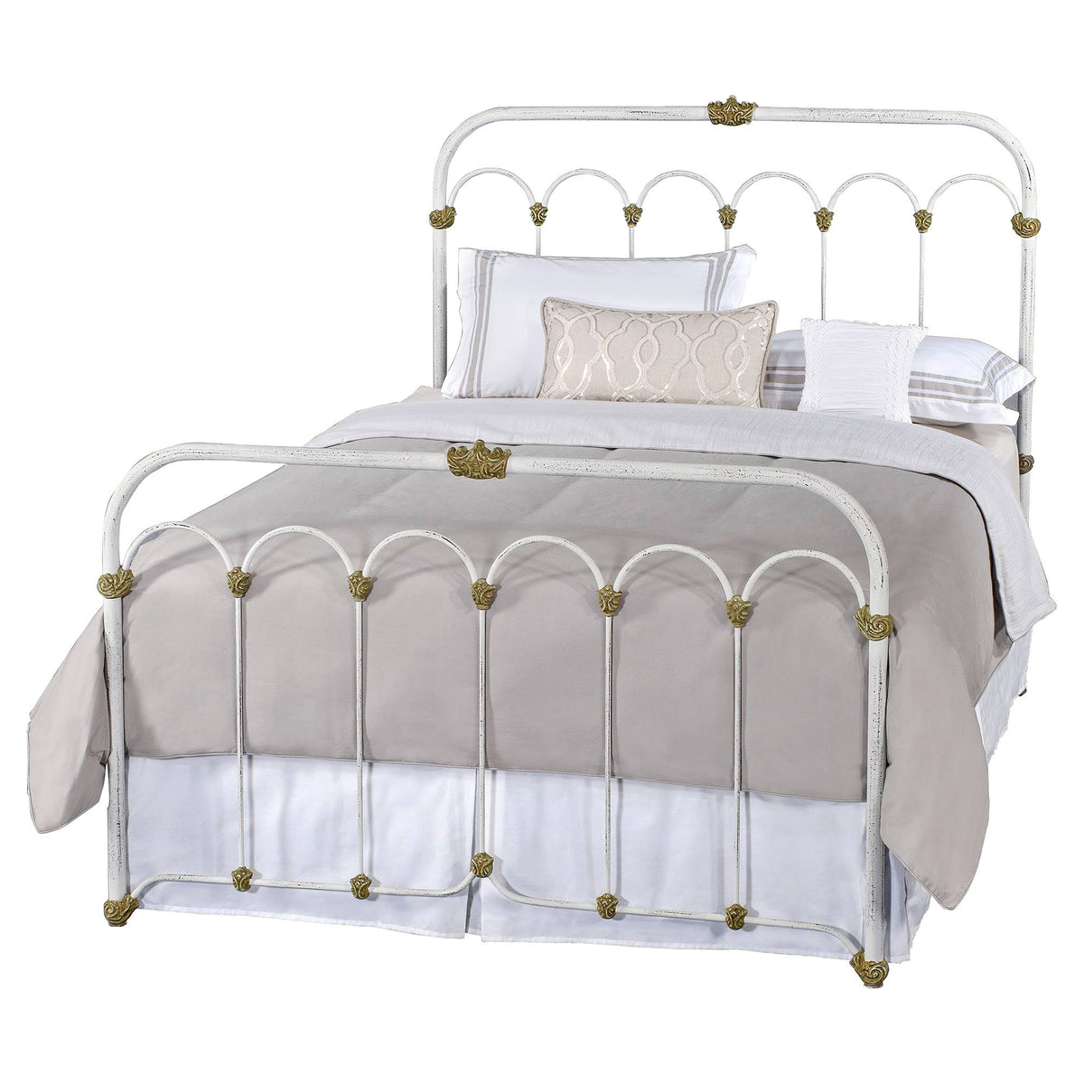 Vintage White Iron Bed - Twin Q4388