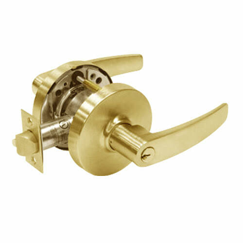 10 Line Cylindrical Entry Locks with Lever Design in Bright Brass A370618