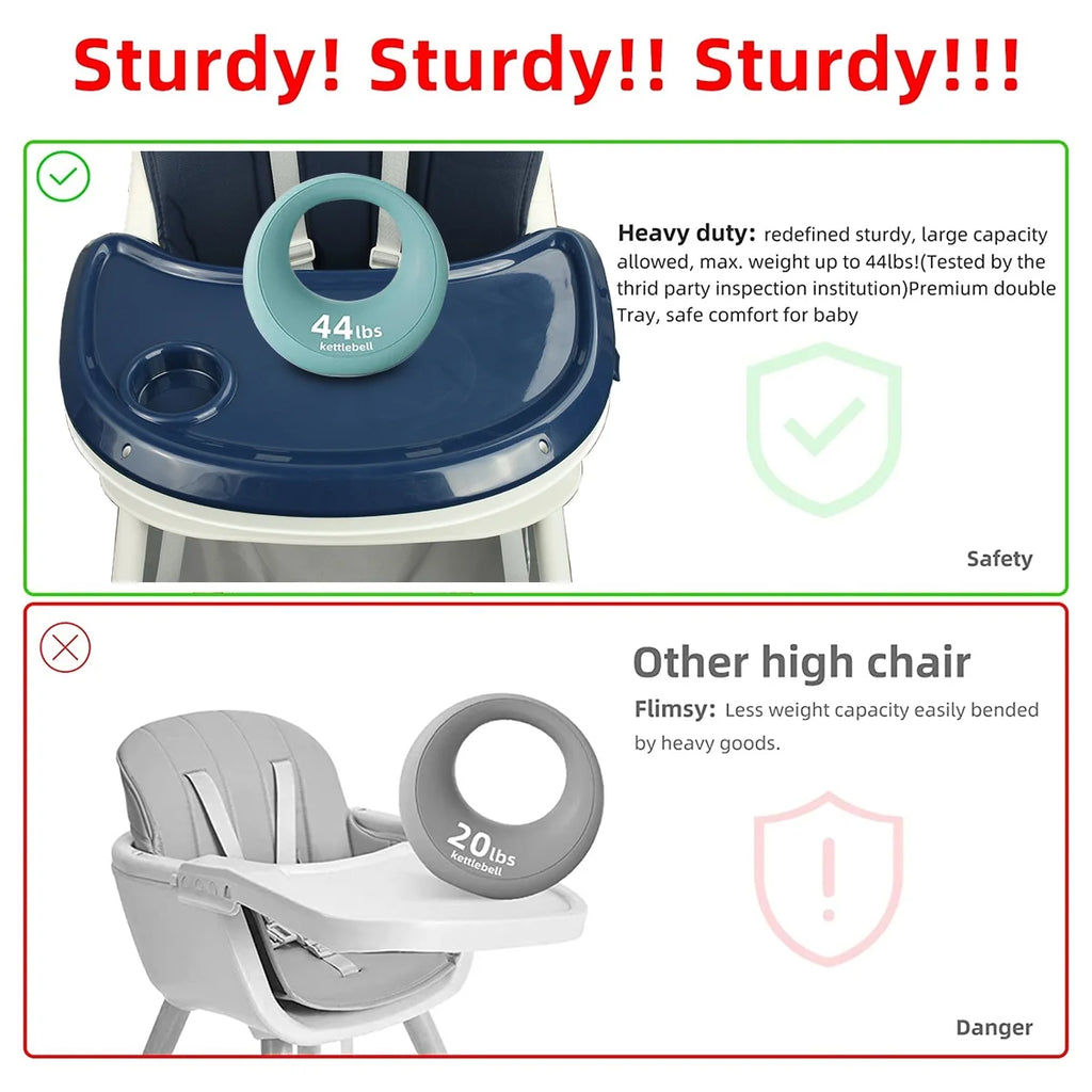 4-in-1 Baby Highchair with Five-Point Snap Button, Blue G346