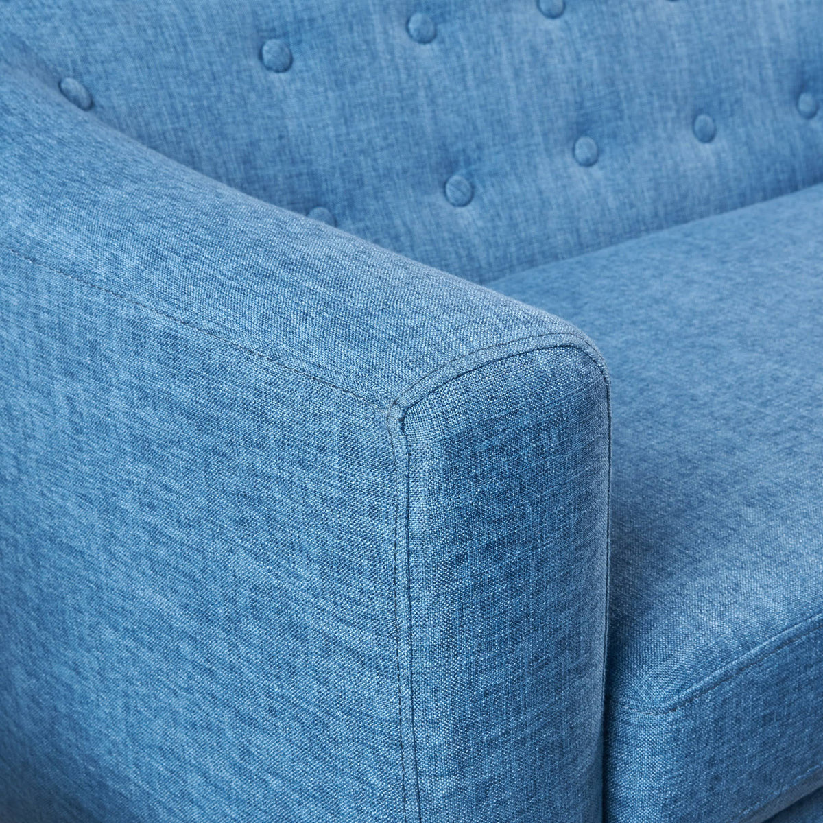 Muted Orange Fabric Mid Century Loveseat E48307