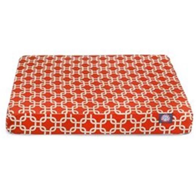 Red Rectangle Orthopedic Memory Foam Dog Bed L195945