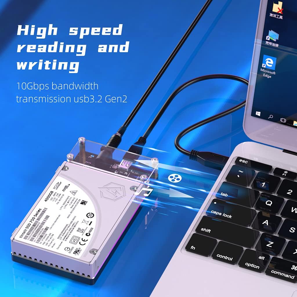 U.2 PCIe NVMe Hard Drive Enclosure with USB3.2 10Gbps Converter Docking Station K1789