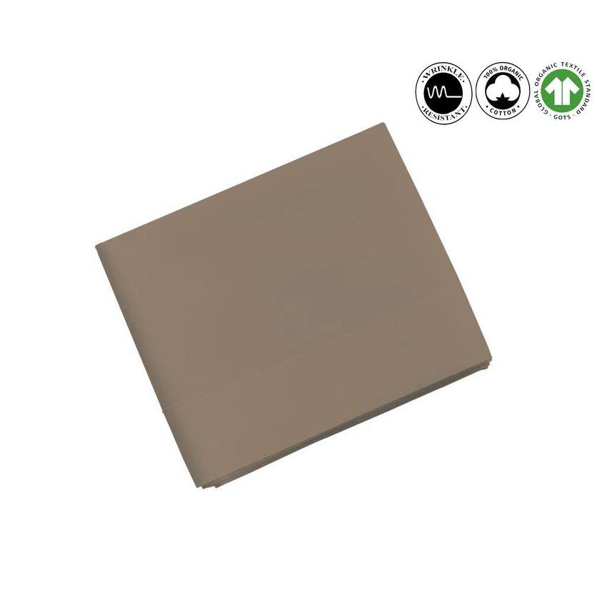 Full Sand Organic Cotton Sateen Flat Sheets S809