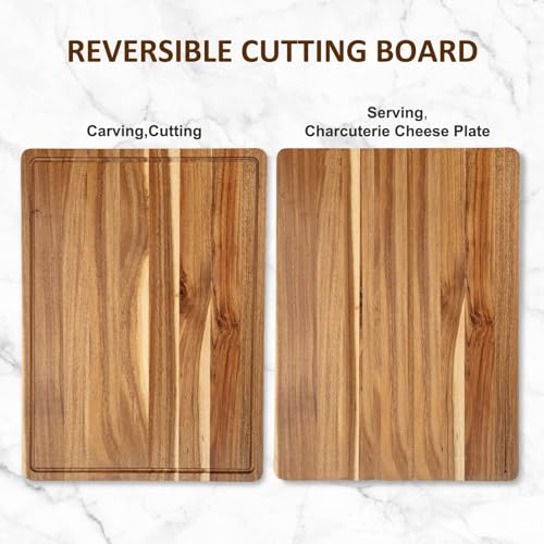 XL Acacia Wood Cutting Board with Juice Groove J5761