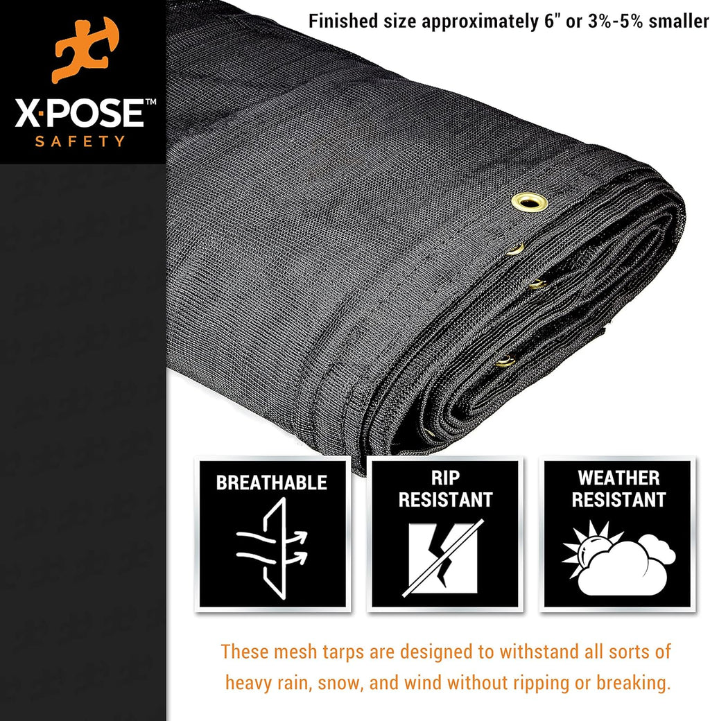 Heavy Duty Mesh Tarp 10’ x 12’ Black Protective Cover S48666