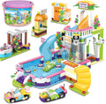 727 Pieces Pool Building Blocks Set with Toy Juice Bar and Hot Tub L271807