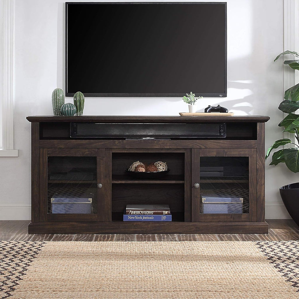 TV Stand with Open Storage Shelves and Cabinets O431056