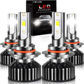 LED Headlight Bulbs 9005 High Beam 9006 Low Beam Combo, 6000K Cool White, Pack of 4 Q7610
