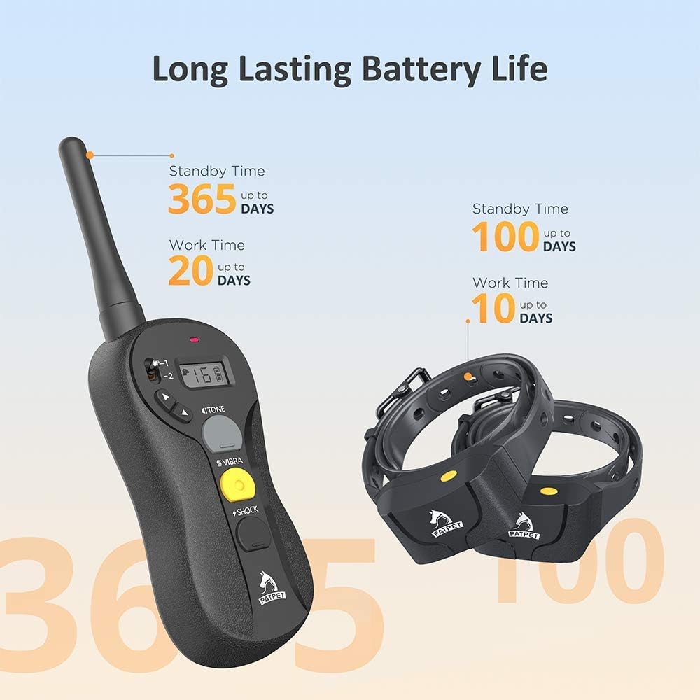 Rechargeable Waterproof Dog Training Collar with Remote for 2 Dogs M9080