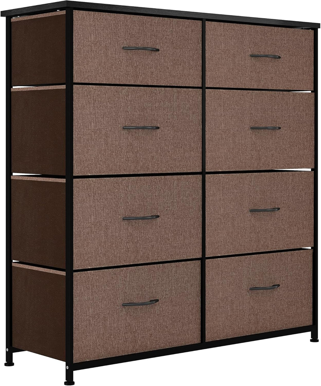 Dark Grey 8 Drawer Fabric Storage Tower M78096