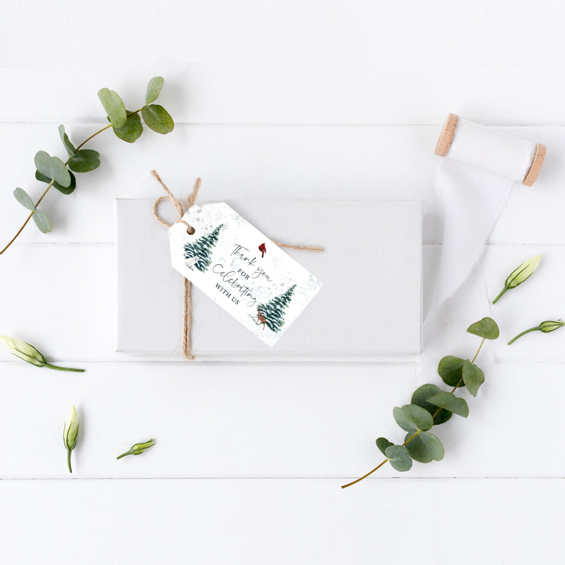 20 Pc Watercolor Wedding Thank You Tags B951