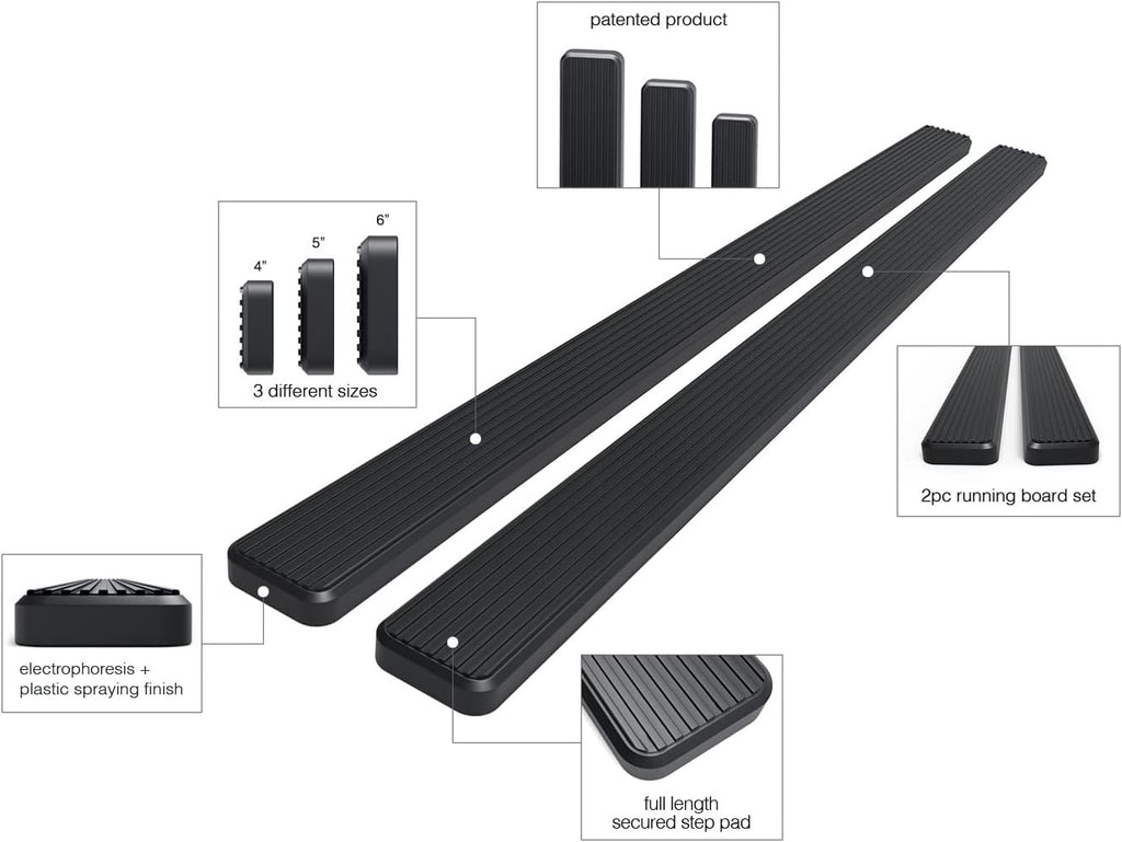 4in Black Running Boards O404475