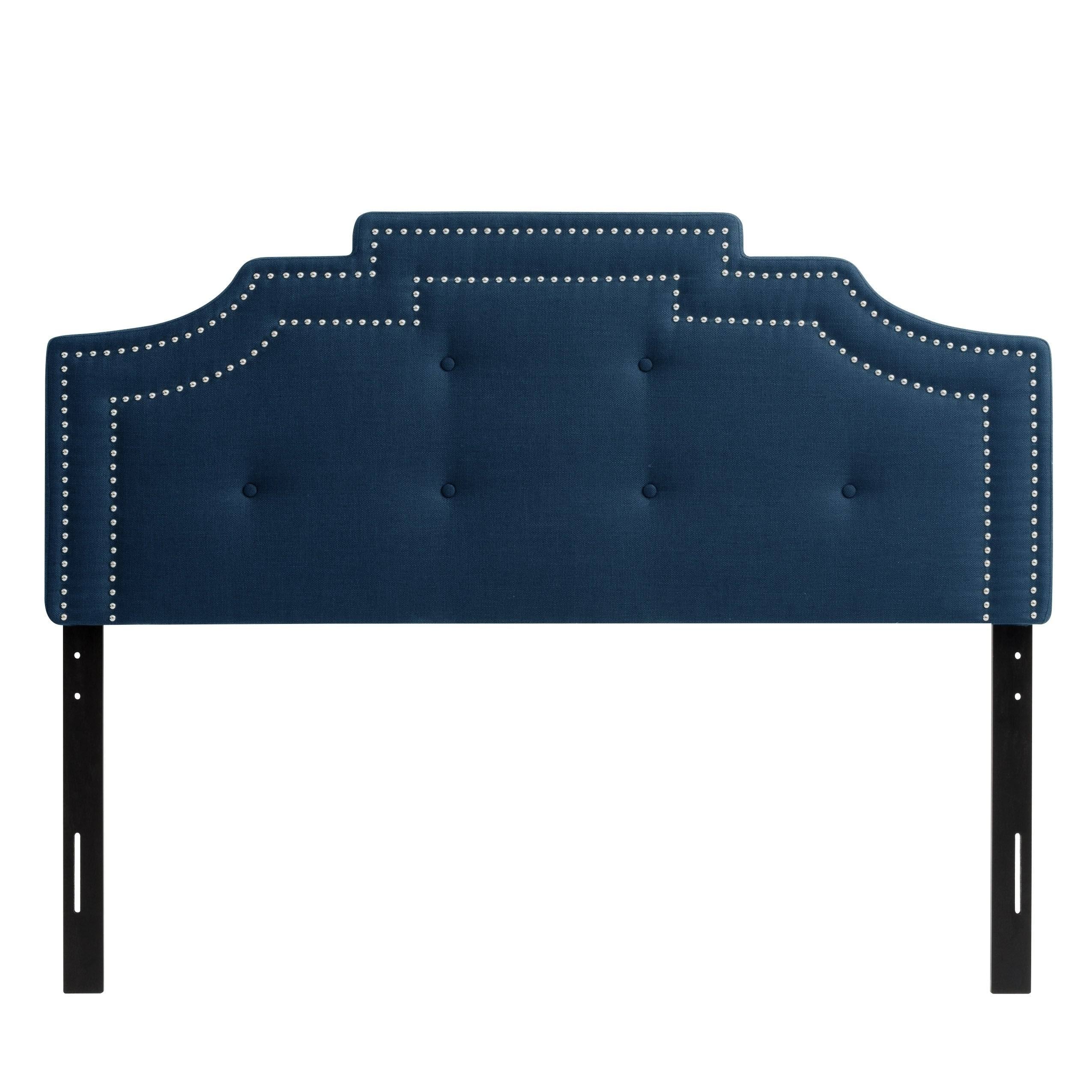 Navy Blue Button Tufted Headboard O1056
