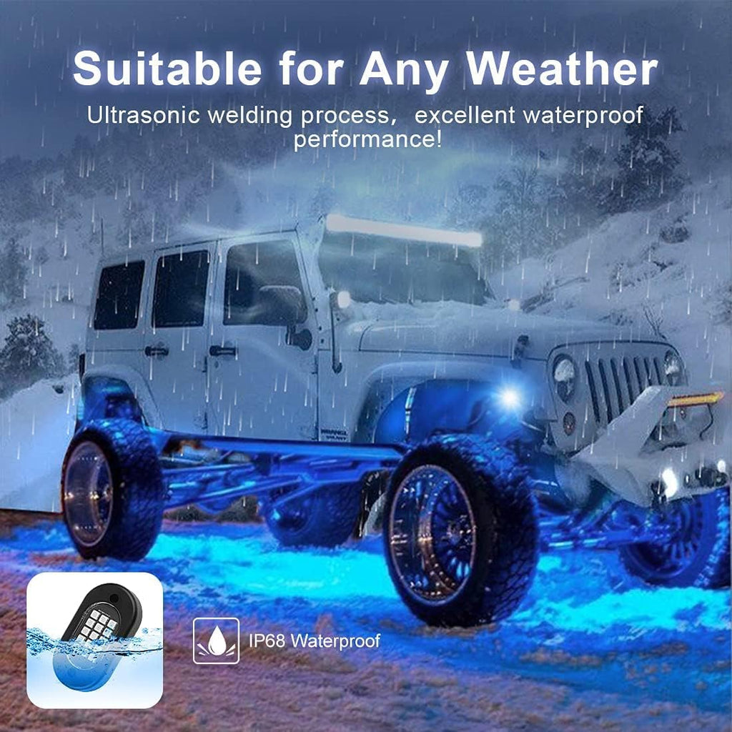 RGB LED Rock Lights for Trucks, Waterproof Car Neon Light Kit (8 Pods) Z603316