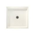 Tahiti Ivory Solid Surface Shower Base with Center Drain B402387