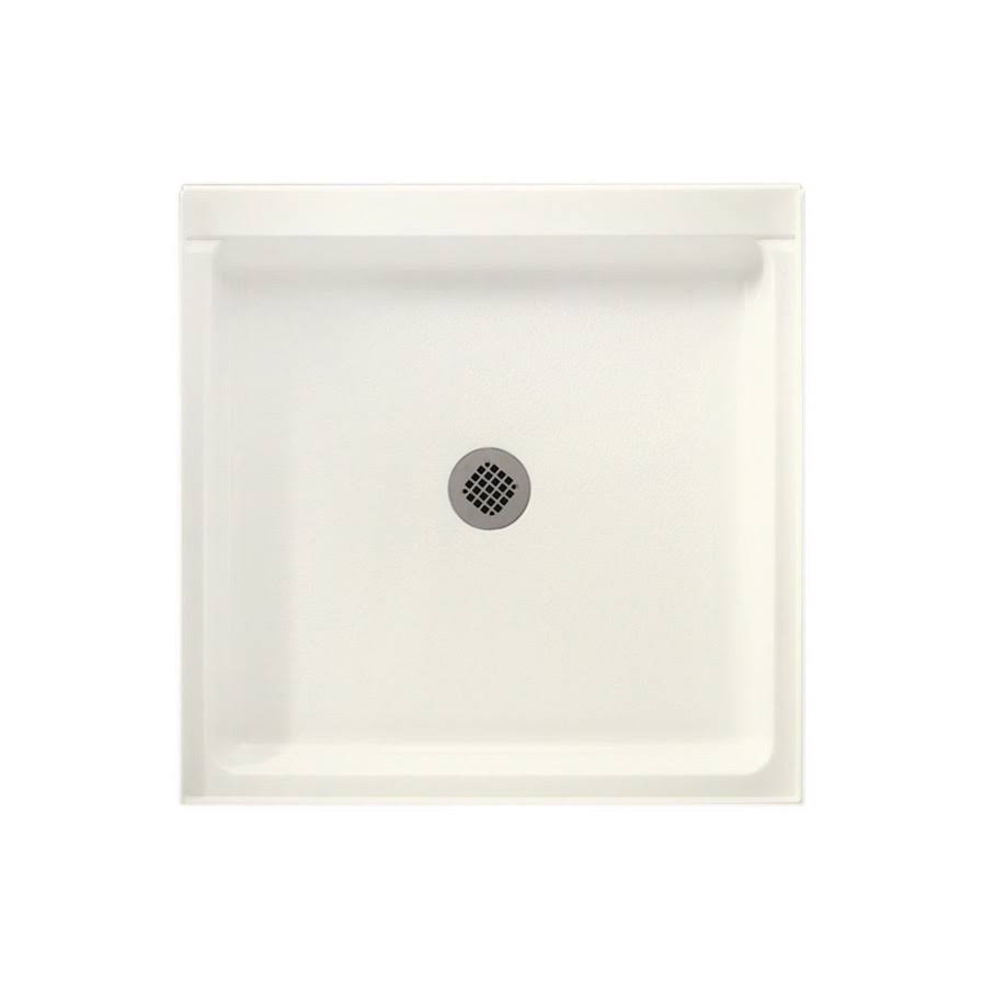 Tahiti Ivory Solid Surface Shower Base with Center Drain B402387