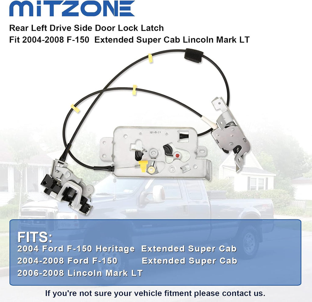 Rear Left Drive Side Door Lock Latch Cable Pack of 2 V87986
