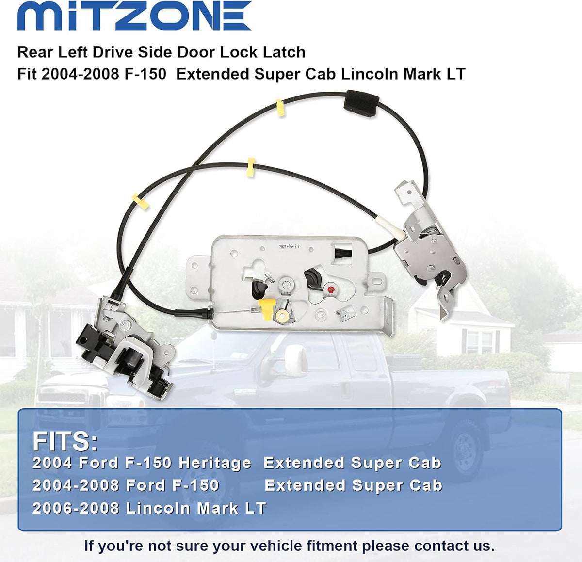 Rear Left Drive Side Door Lock Latch Cable Pack of 2 V87986