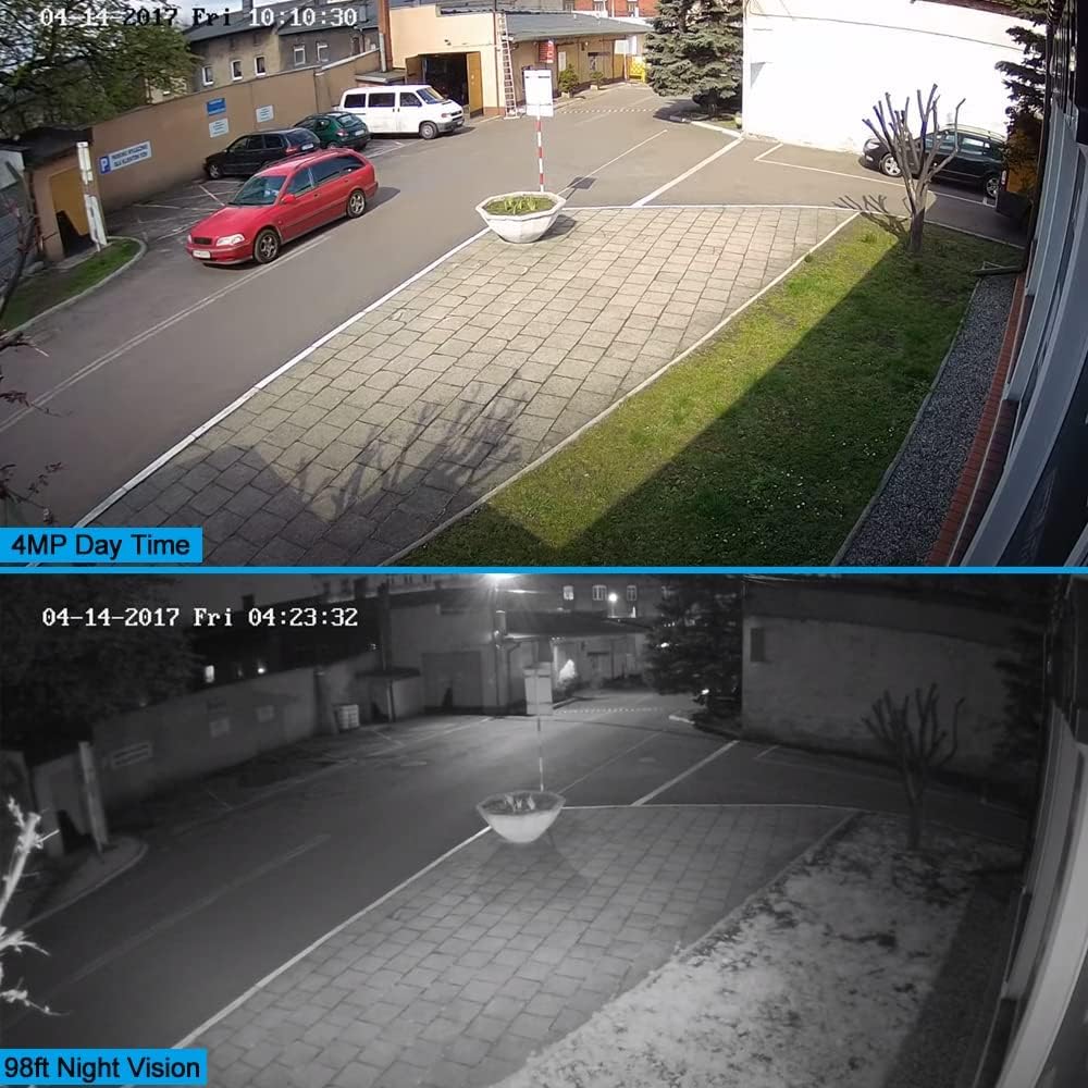 4MP PoE Outdoor Turret IP Camera with 98ft Night Vision, IP67 Waterproof, 256GB Micro SD Storage V71283