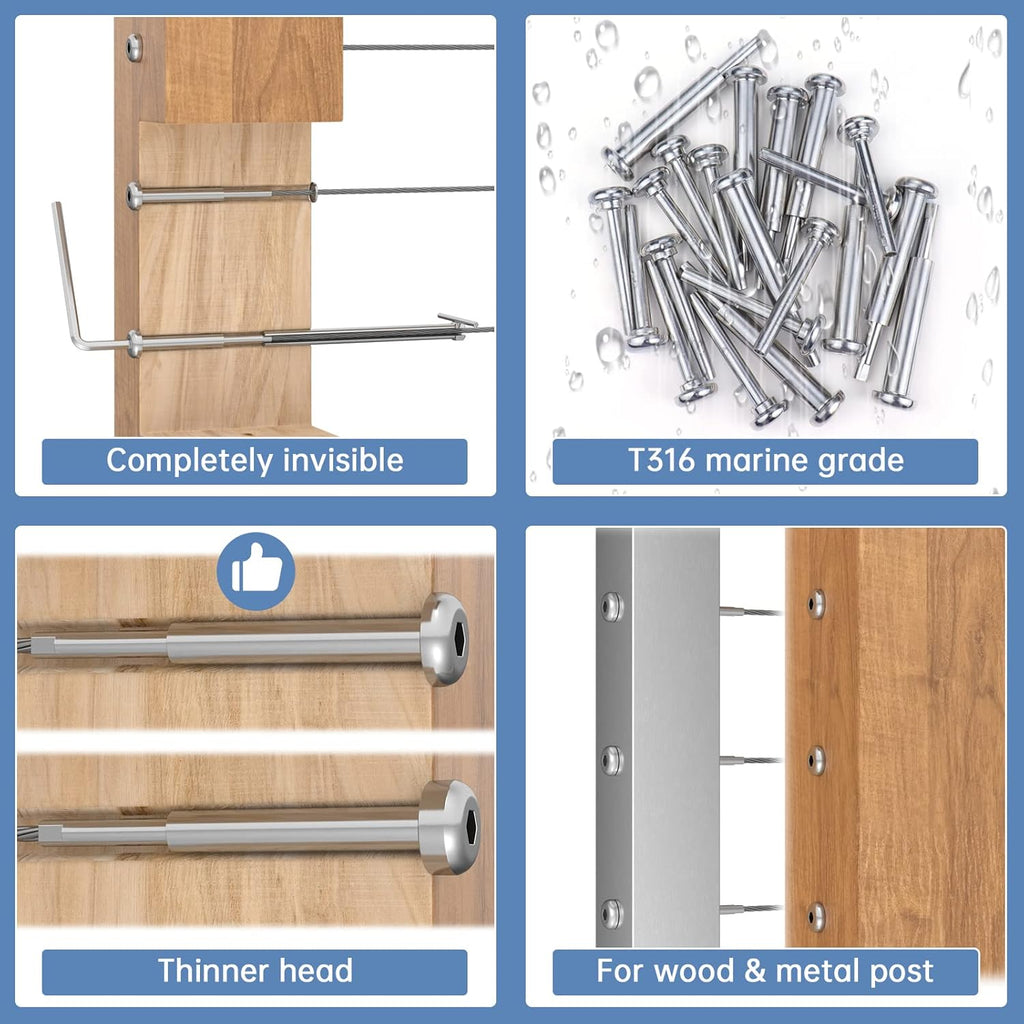 10Pack T316 Stainless Steel Cable Railing Kit V325529