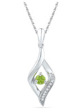 Sterling Silver Peridot Oval Pendant W9282
