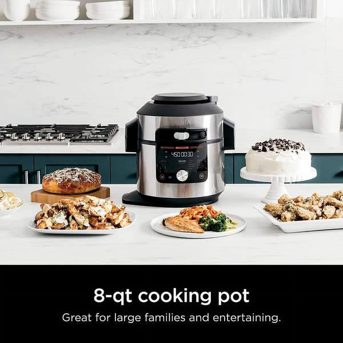 14-in-1 8 qt XL Pressure Cooker Steam Fryer with SmartLid W555