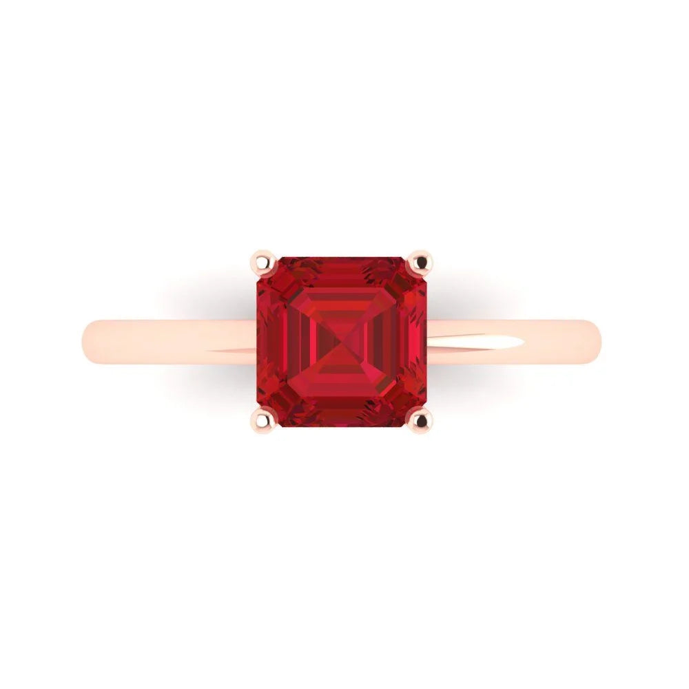 18K Rose Gold Solitaire Ring A75732