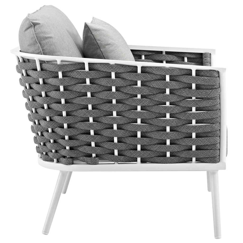 White Gray 6 Piece Outdoor Aluminum Sectional Sofa Set R8218