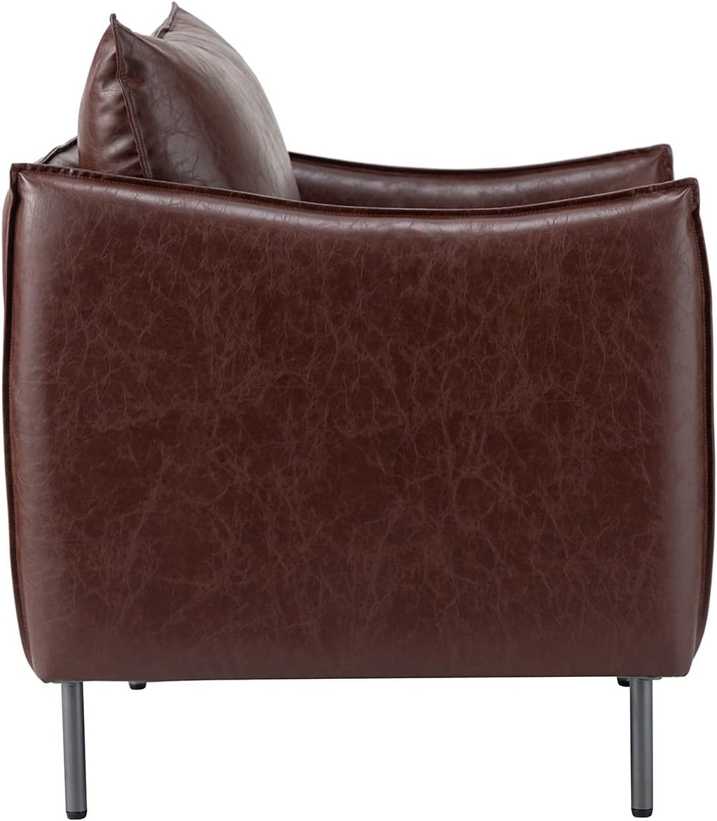 Leather Armchair Set Of 2, Brown X6349