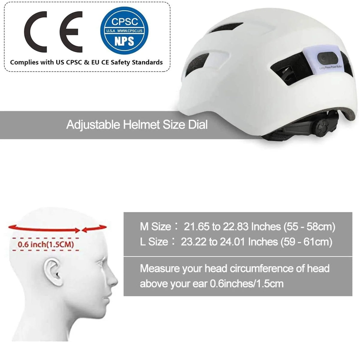Bike Helmet with Light Road Bicycle Helmet L50489