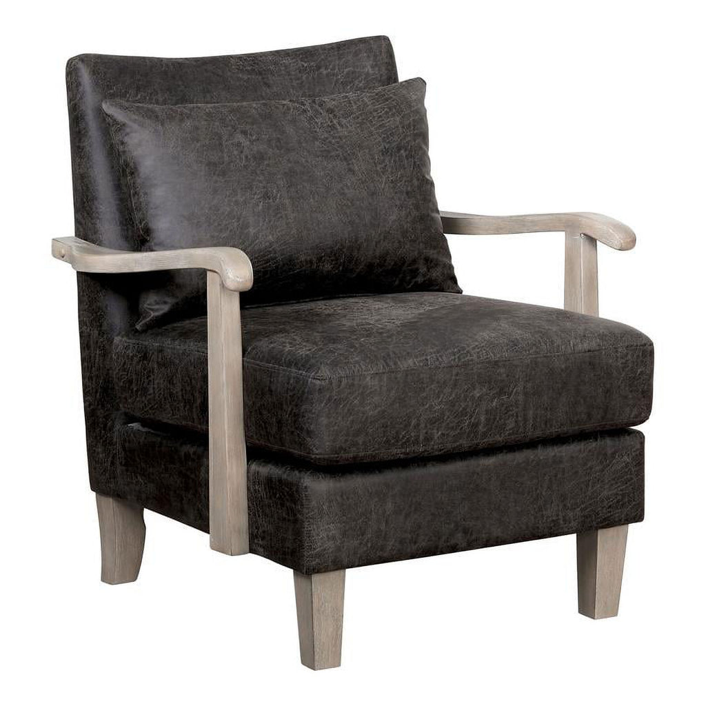Light Gray Faux Leather Accent Chair (Set of 2) M583