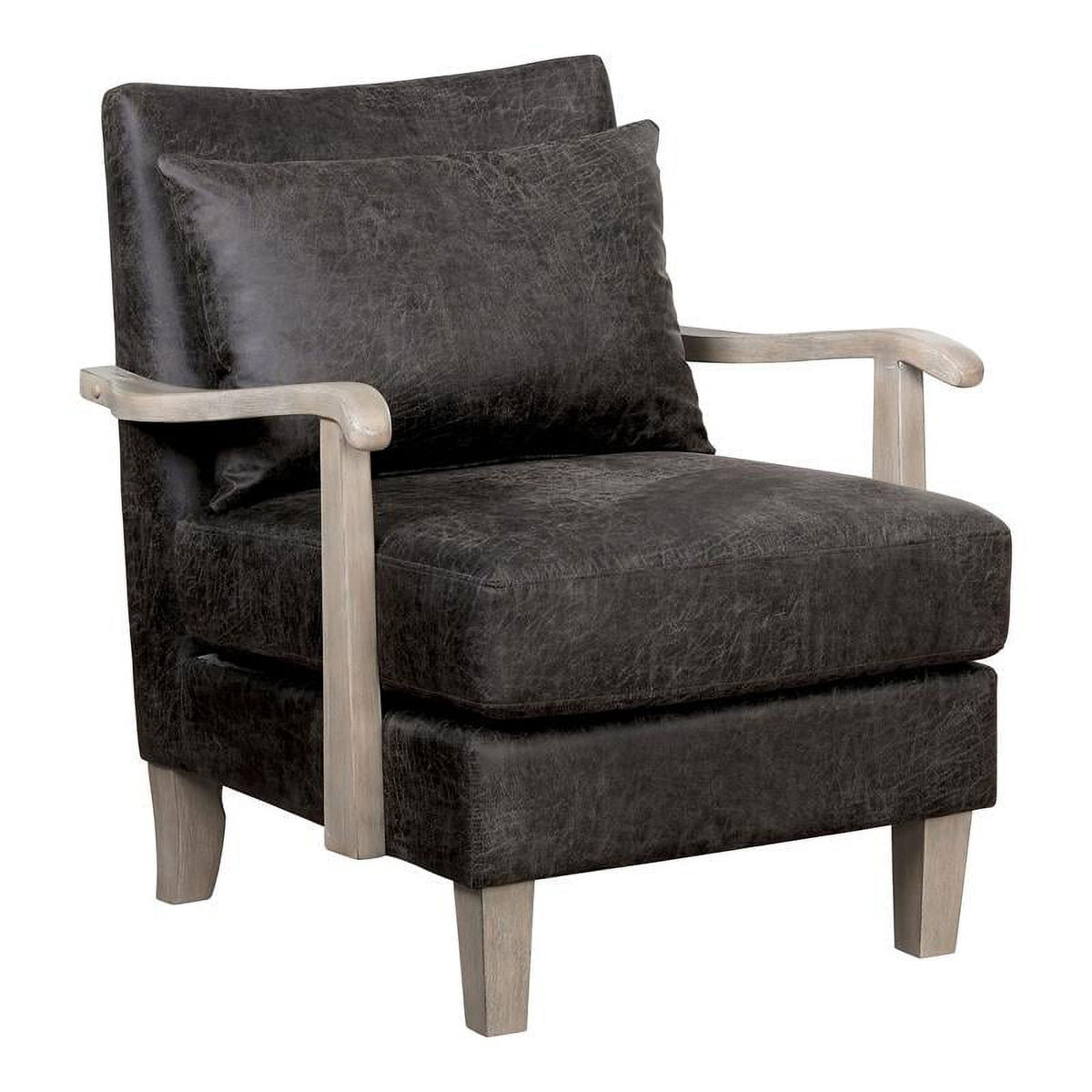 Light Gray Faux Leather Accent Chair (Set of 2) M583