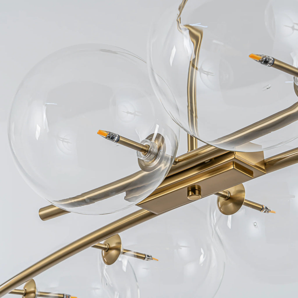 8-Light Dimmable Clear Glass Linear Chandelier H5577