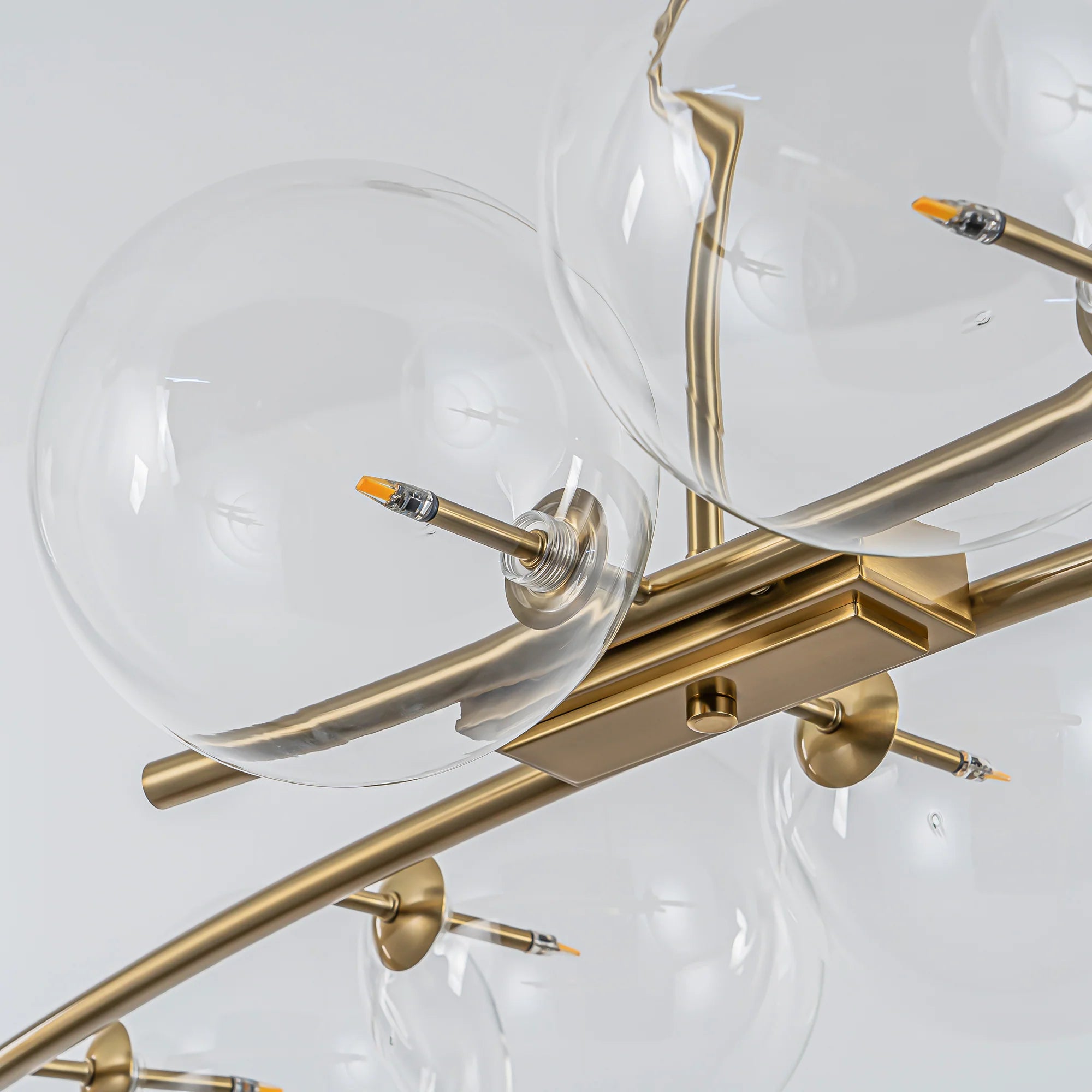 8-Light Dimmable Clear Glass Linear Chandelier H5577