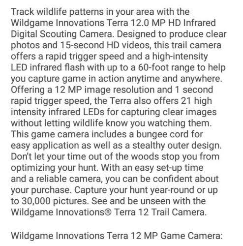 12 MP HD Infrared Digital Game Camera with SD Card and Batteries N481