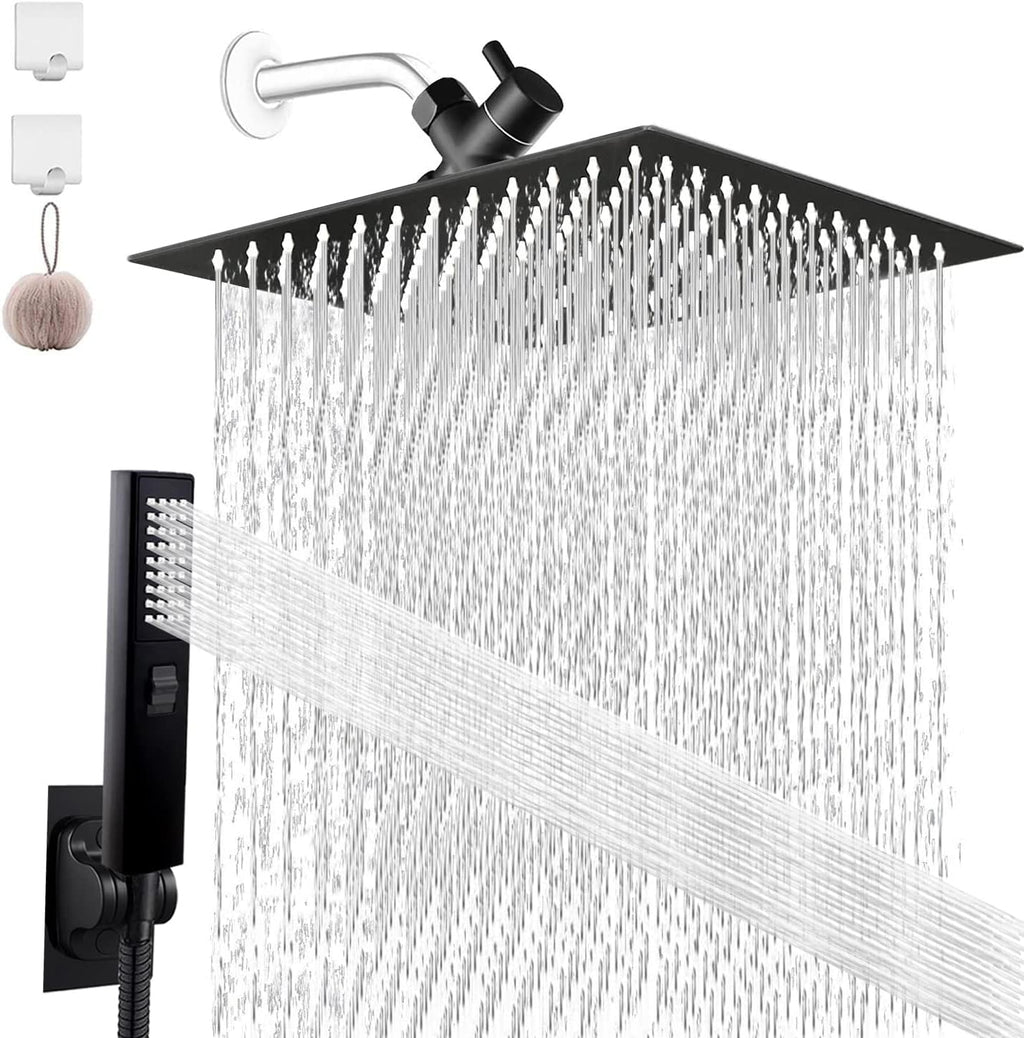 8'' Rainfall Stainless Steel Shower Head Combo with Handheld Shower and 78'' Shower Hose, Pack of 2 B46605