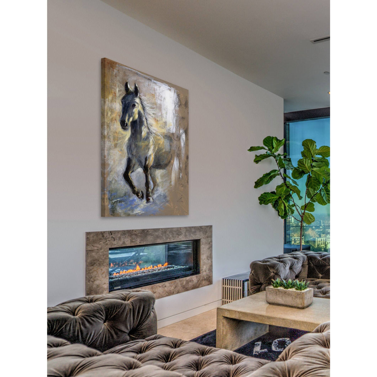 Brown Painting Print on Wrapped Canvas P2581