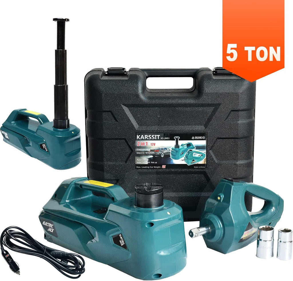 5 ton Electric Car Jack Kit with Impact Wrench 12V Hydraulic T699489