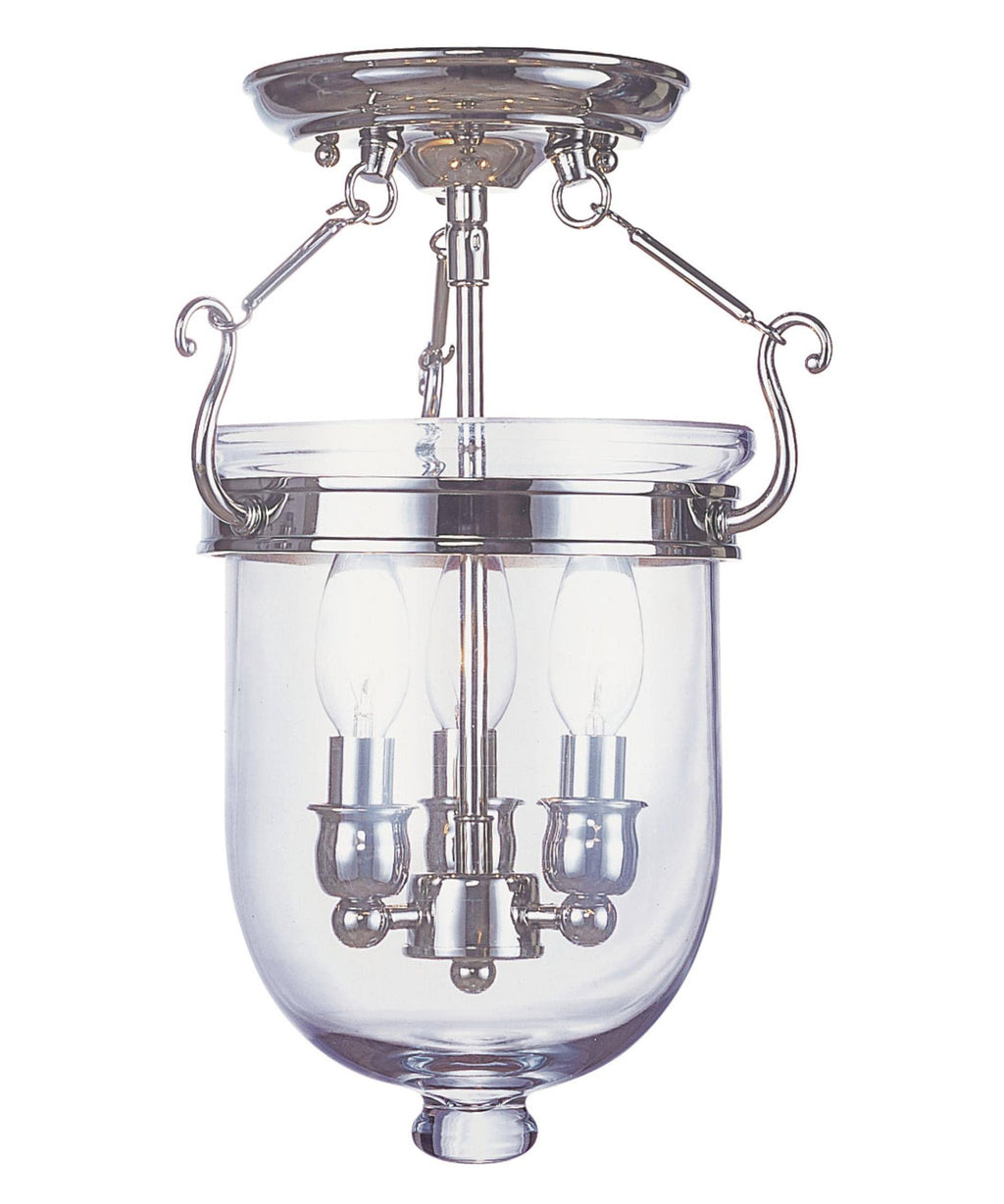 Polished Nickel 3 Light Ceiling Mount T291